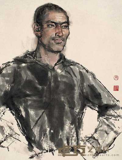 史国良 人物 镜心 61×46cm